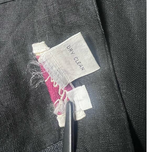 Onde Skirt 100% Linen Pleated Lined Black Flowy Skirt Size 6 - Picture 3 of 15